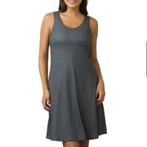 Prana Amelie Mini Fit Flare Dress Sz L With Veeda Performance Knit Yoga Athletic